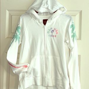 Gap white zip up hoodie